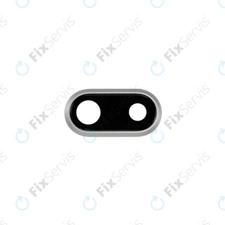 Apple iPhone 8 Plus - Sklíčko Zadnej Kamery s Rámom (Silver)