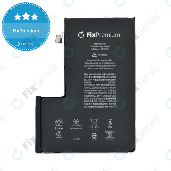 Batéria pre iPhone 12 Pro Max, 3687mAh, A2466, FixPremium