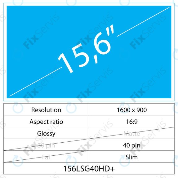 15.6 LCD Slim Lesklý 40 pin HD+