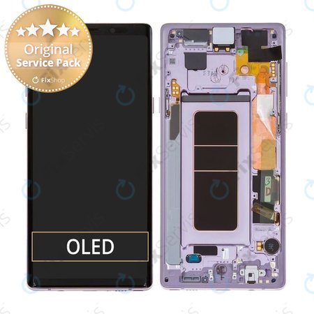 Samsung Galaxy Note 9 N960U - LCD Displej + Dotykové Sklo + Rám (Lavender Purple) - GH97-22269E, GH97-23737E, GH97-22270E Genuine Service Pack