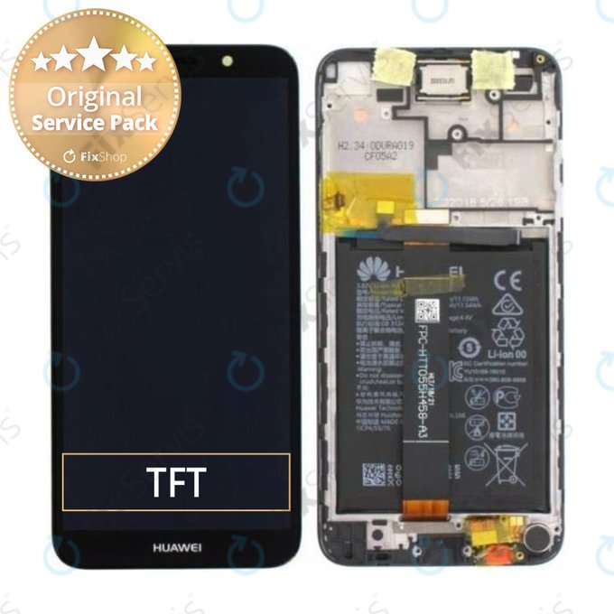 Huawei Y5 (2018), Y5 Prime (2018) - LCD Displej + Dotykové Sklo + Rám + Batéria (Black) - 02351XHU, 02352CQV