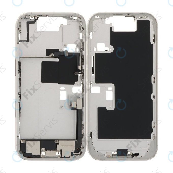 Apple iPhone 16 Pro - Stredný Rám + Tlačidlá Zapínania, Hlasitosti a Kamery (White Titanium)