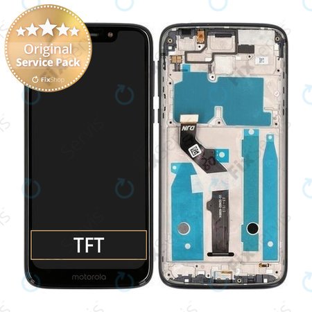 Motorola Moto G7 Play - LCD Displej + Dotykové Sklo + Rám (Starry Black) - 5D68C13298 Genuine Service Pack