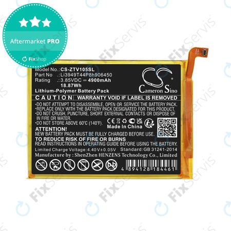 Batéria pre ZTE Blade V Smart, V30 Vita, 4900mAh, Li-Pol, 3.85V, Li3949T44P8h906450, HQ