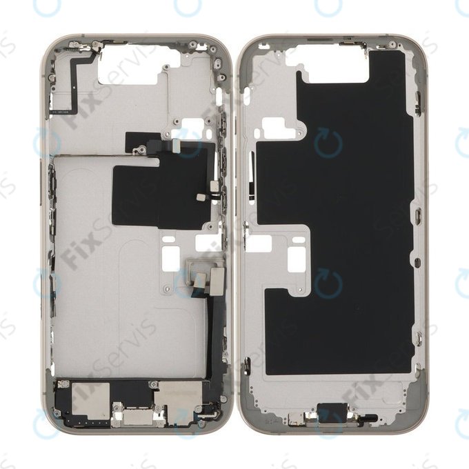 Apple iPhone 16 Pro - Stredný Rám + Tlačidlá Zapínania, Hlasitosti a Kamery (Natural Titanium)