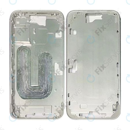 Apple iPhone 16 - Stredný Rám + Tlačidlá Zapínania + Hlasitosti (White)