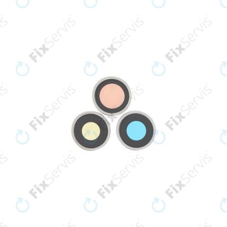 Apple iPhone 16 Pro, 16 Pro Max - Sklíčko Zadnej Kamery s Rámom (White Titanium) - 3ks