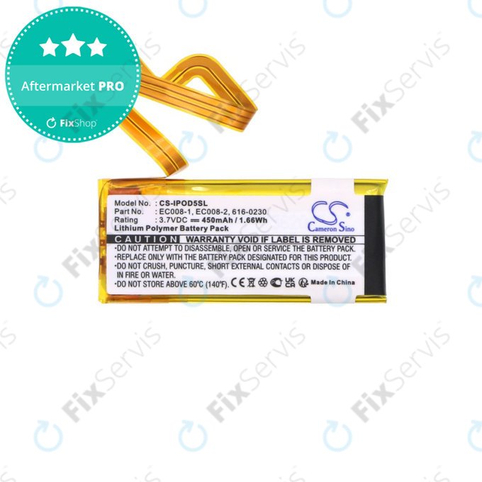 Batéria pre iPod Classic 6th Gen, iPod 5G, iPod Video, 450mAh, Li-Pol, 3.7V, EC008, HQ