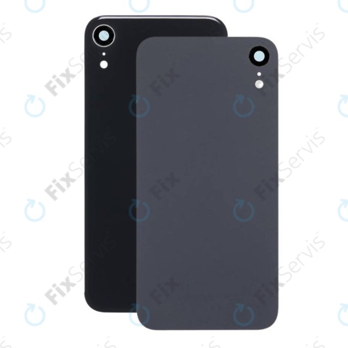 Apple iPhone XR - Sklo Zadného Housingu + Sklíčko Kamery (Black)