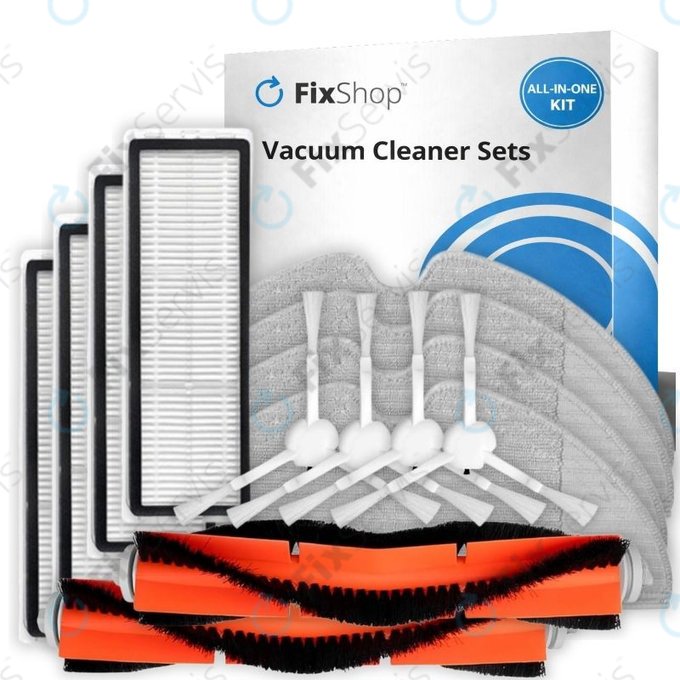 Sada náhradných dielov pre Xiaomi Mi Robot Vacuum Mop (Mijia 1C), 2 (Mijia 2C) 2 Pro+ (Mijia 1T) (2x Hlavná kefa, 4x Filter, 4x Bočná kefa, 4x Mopovacia utierka)