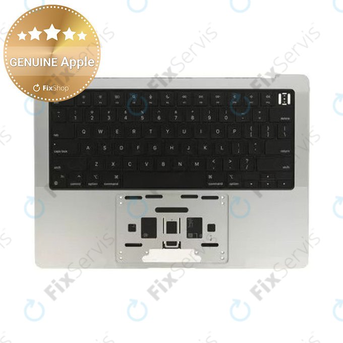 Horný rám klávesnice pre MacBook Pro 14", A2442 (Late 2021), A2779 (Early 2023), s klávesnicou US a batériou, Silver, 661-32211, Genuine Apple