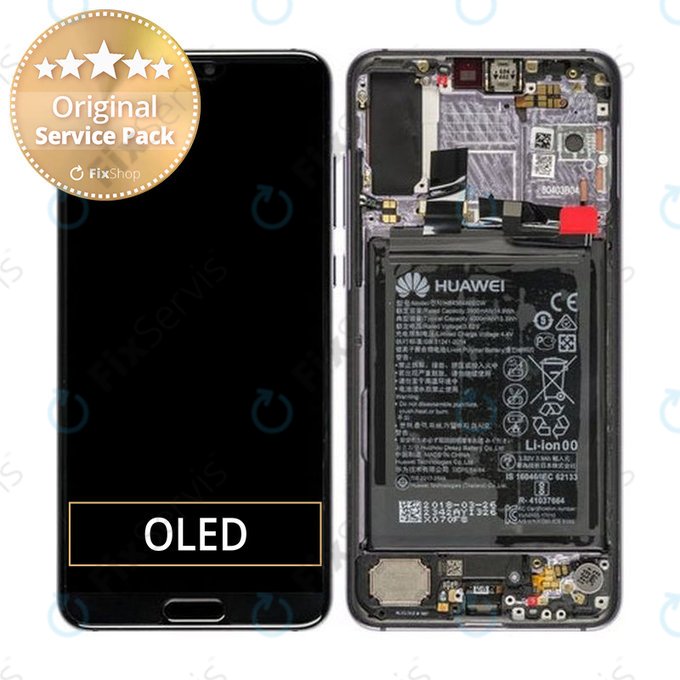 Huawei P20 Pro CLT-L29, CLT-L09 - LCD Displej + Dotykové Sklo + Rám + Batéria (Twilight) - 02351WTU Genuine Service Pack