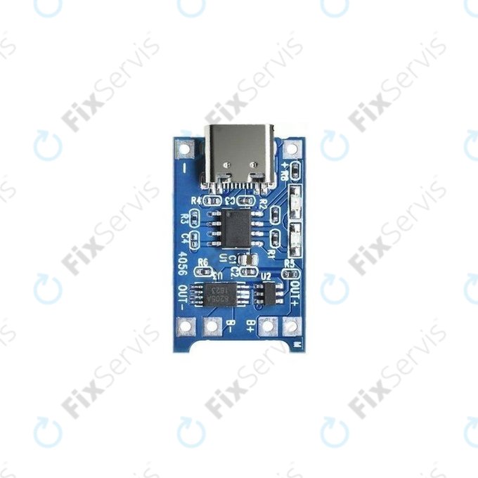 Nabíjací modul TP4056 pre 18650 Li-ion batériu, USB-C, 1 A