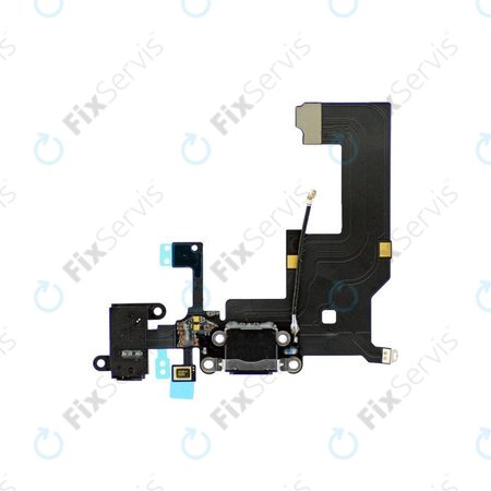 Apple iPhone 5 - Nabíjací Konektor + Jack Konektor + Mikrofón + Flex Kábel (Black)