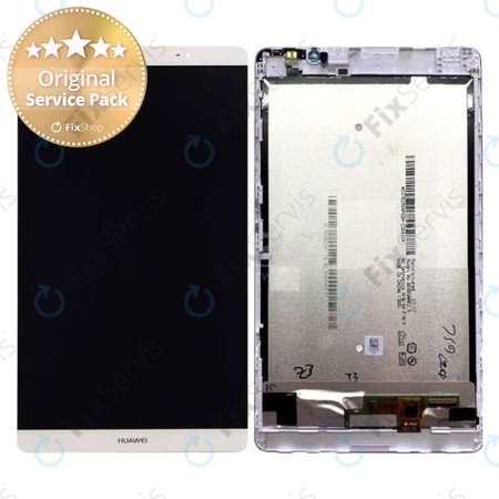 Huawei MediaPad M2 8.0 - LCD Displej + Dotykové Sklo + Rám (Silver) - 02350LBW, 02350MYU