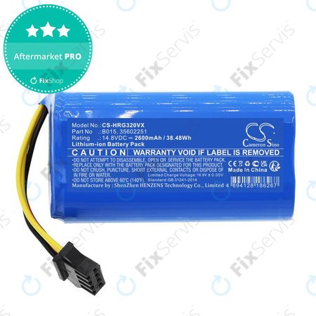 Batéria pre Hoover HGO31, HGO32, HGO33, 2600mAh, Li-Ion, 14.8V, B015, HQ