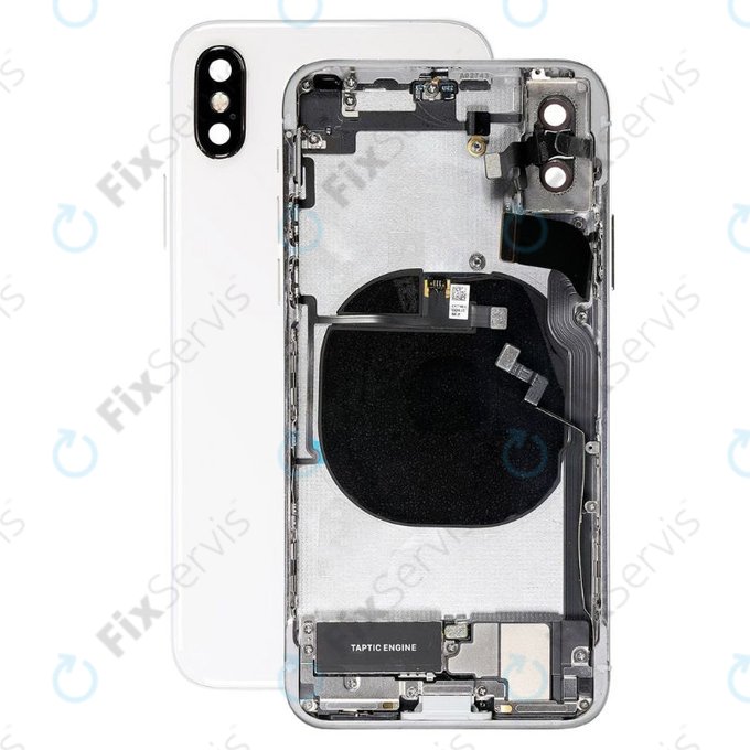 Apple iPhone XS - Zadný Housing s Malými Dielmi (Silver)