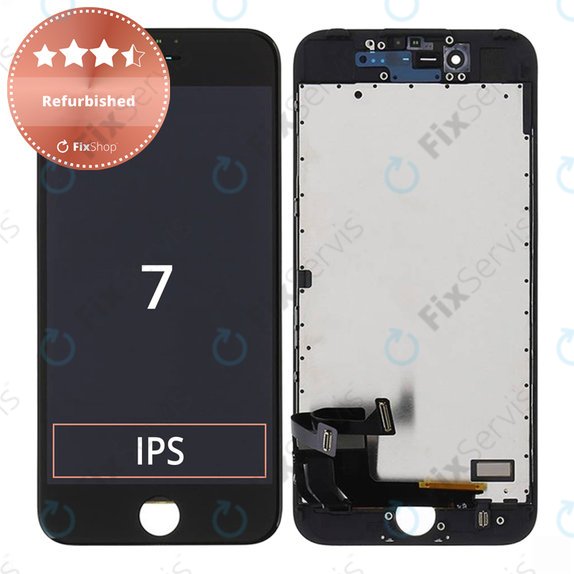 Displej pre iPhone 7, Black, Dotykové sklo s rámom, Refurbished