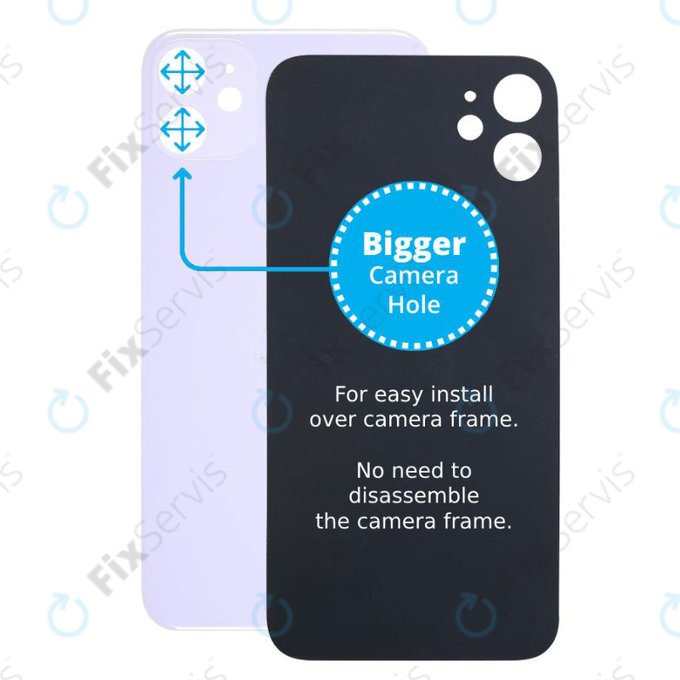 Apple iPhone 11 - Sklo Zadného Housingu so Zväčšeným Otvorom na Kameru (Purple)