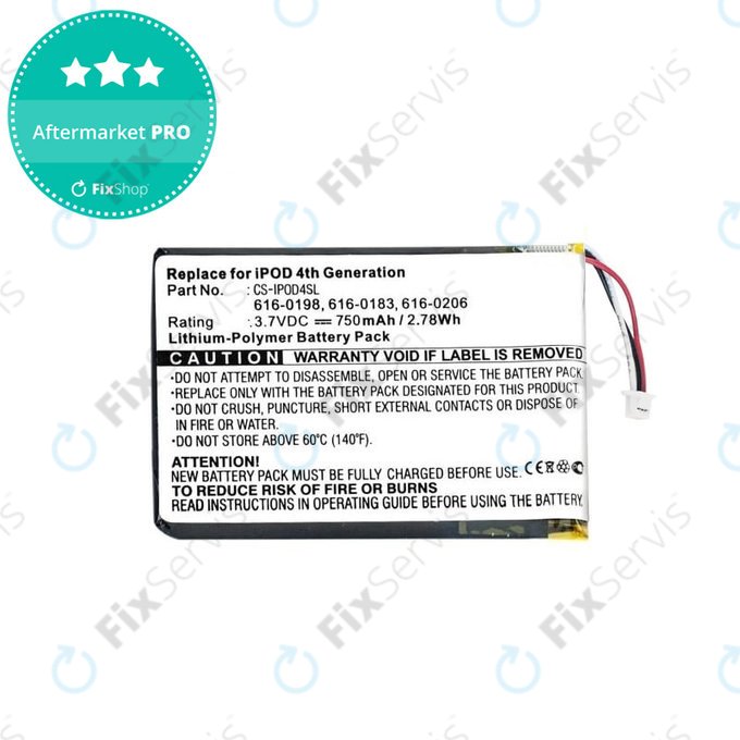 Apple iPod (4th Gen) - Batéria 616-0183 750mAh HQ