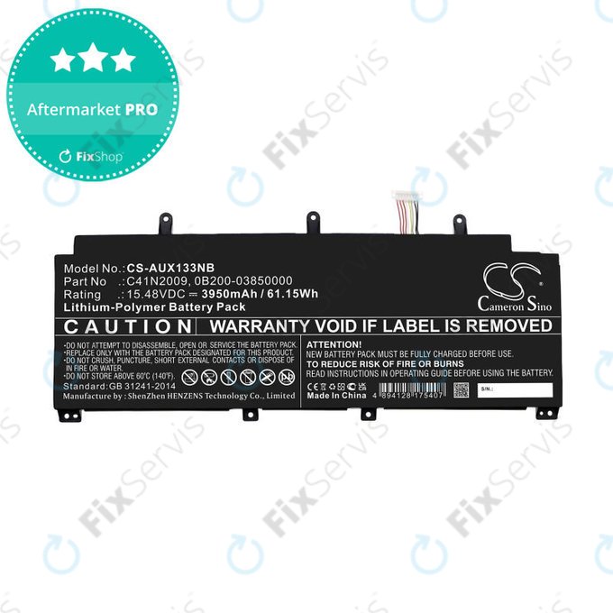 Batéria pre Asus ROG Flow X13 GV301QE-K6008, 3950mAh, Li-Pol, 15.48V, C41N2009, HQ