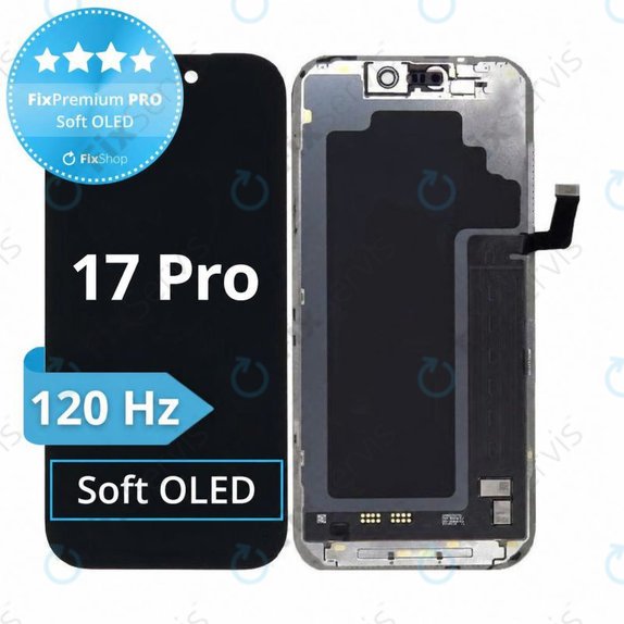 Displej Soft OLED 120Hz pre iPhone 17 Pro, Dotykové sklo s rámom, FixPremium PRO