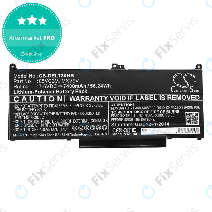 Batéria pre Dell Latitude 13 7300, 14 7400, 7400mAh, Li-Pol, 7.6V, 05VC2M, HQ