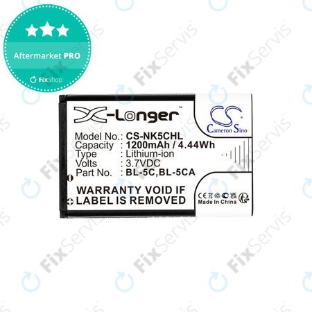 Batéria pre Nokia 1208, 1110, 2310, 1200mAh, Li-Ion, 3.7V, BL-5C, HQ