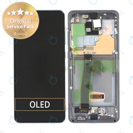 Samsung Galaxy S20 Ultra G988F - LCD Displej + Dotykové Sklo + Rám (Cosmic Gray) - GH82-26032B, GH82-26033B Genuine Service Pack