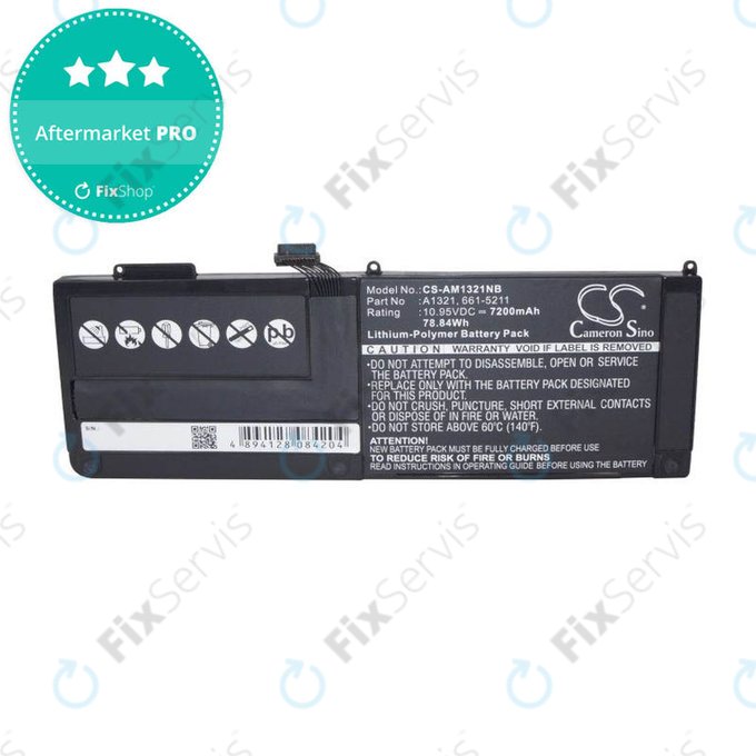 Apple MacBook Pro 15" A1286 (Mid 2009 - Mid 2010) - Batéria A1321 7200mAh HQ