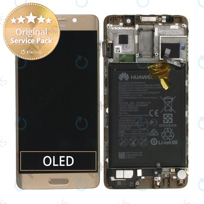 Huawei Mate 9 Pro - LCD Displej + Dotykové Sklo + Rám + Batéria (Haze Gold) - 02351CQV