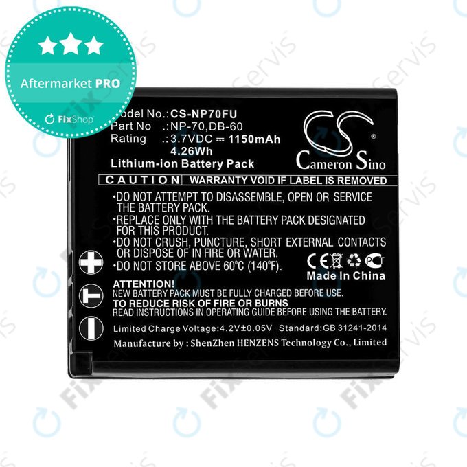 Batéria pre Panasonic Lumix DMC-FX01, 1150mAh, Li-Ion, 3.7V, CGA-S005, HQ