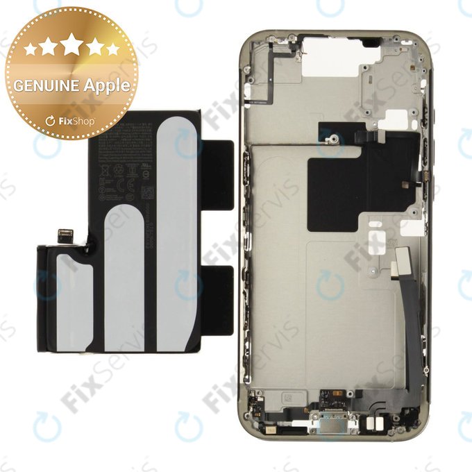 Stredný Rám s Batériou pre iPhone 16 Pro Max | White Titanium | ZD076-00694 | Genuine Apple