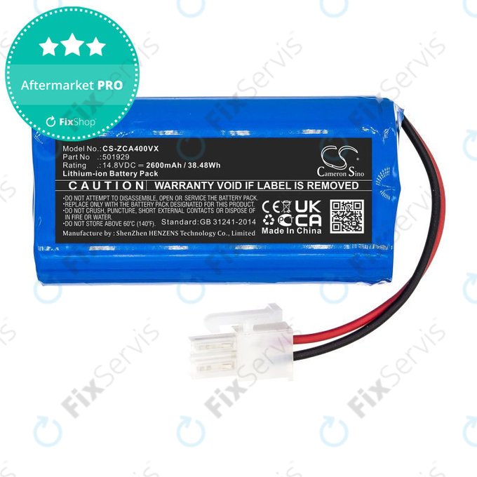 Batéria pre Concept VR2000, Zaco A4s, A6, A8s, A9s, 2600mAh, Li-Ion, 14.8V, 501929, HQ