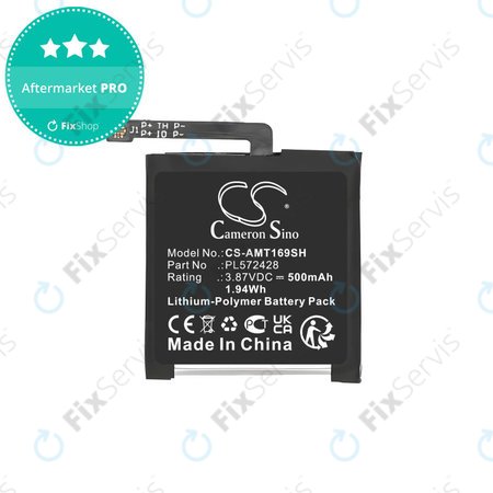 Batéria pre Amazfit T-Rex 2, A2169, A2170, 500mAh, Li-Pol, 3.87V, PL572428, HQ