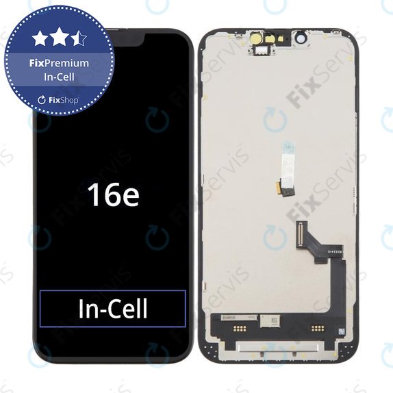 Displej In-Cell FHD pre iPhone 16e, Dotykové sklo s rámom, FixPremium