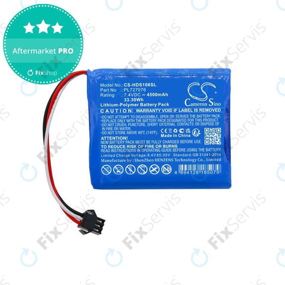 Batéria pre Hantek DSO-1062B, DSO-1202B, DSO-1202S, 4500mAh, Li-Pol, 7.4V, PL727076, HQ