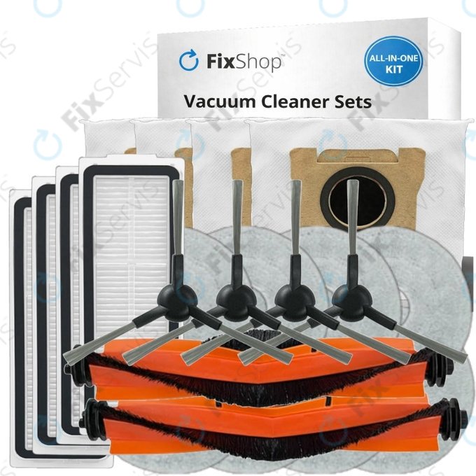 Sada náhradných dielov pre Xiaomi Robot Vacuum X20 Max, X20 Pro (2x Hlavná kefa, 4x Filter, 4x Bočná kefa, 8x Mopovacia utierka, 4x Prachové vrecko)