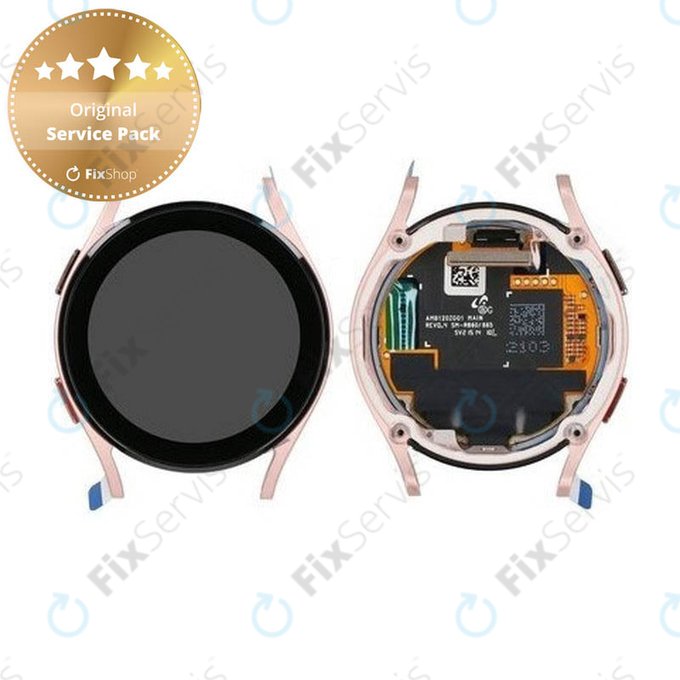 Samsung Galaxy Watch 4 40mm R865 - LCD Displej + Dotykové Sklo + Rám (Pink Gold) - GH97-26411D Genuine Service Pack