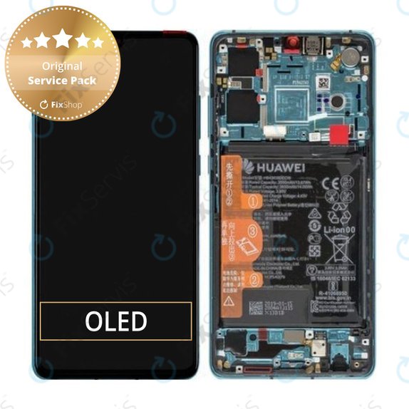 Huawei P30 - LCD Displej + Dotykové Sklo + Rám + Batéria (Aurora Blue) - 02352NLN, 02354HRH, 02354HNJ Genuine Service Pack