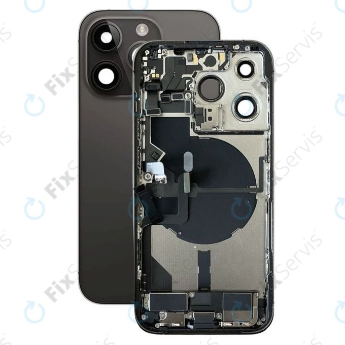 Apple iPhone 14 Pro - Zadný Housing s Malými Dielmi (Space Black)