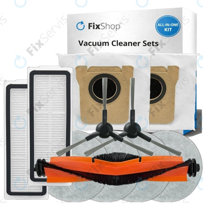 Sada náhradných dielov pre Xiaomi Robot Vacuum X20 Max, X20 Pro (1x Hlavná kefa, 2x Filter, 2x Bočná kefa, 4x Mopovacia utierka, 2x Prachové vrecko)