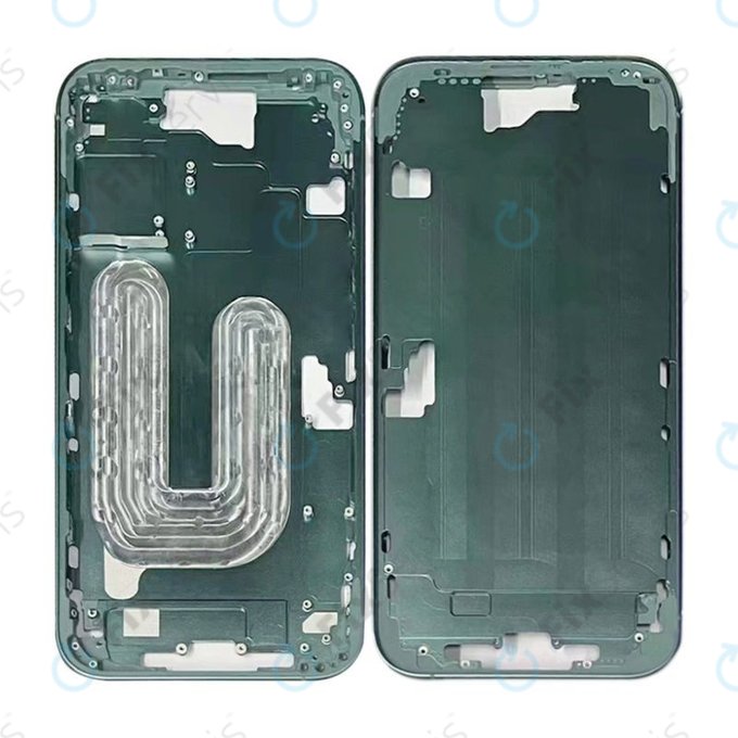 Apple iPhone 16 - Stredný Rám + Tlačidlá Zapínania + Hlasitosti (Teal)