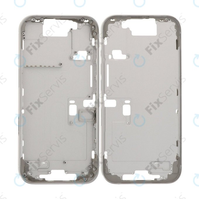 Apple iPhone 16 Pro - Stredný Rám + Tlačidlá Zapínania + Hlasitosti (White Titanium)