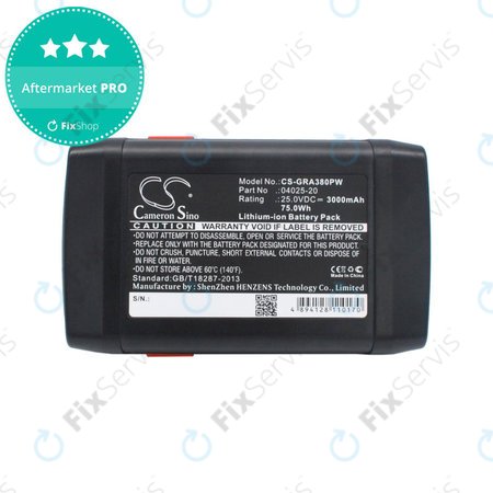 Batéria pre Gardena 380 Li, 8838, 3000mAh, Li-Ion, 25V, 04025-20, HQ