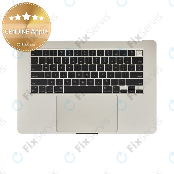 Horný rám klávesnice pre MacBook Air 15", A3114 (2024), s klávesnicou US a batériou, Starlight, 661-40268, Genuine Apple