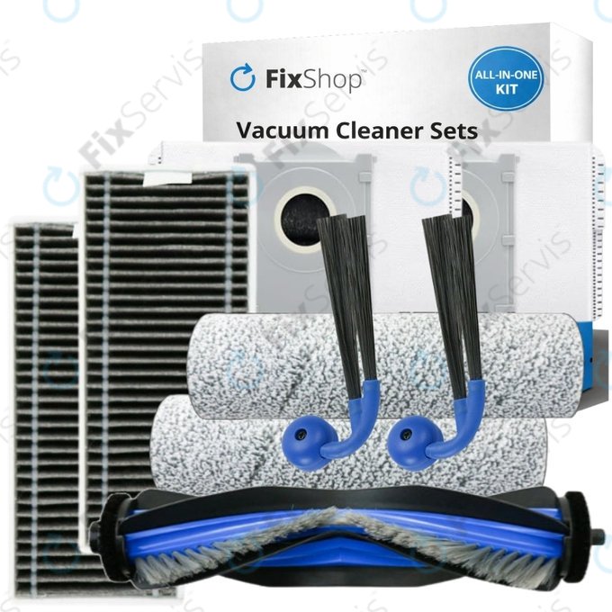 Sada náhradných dielov pre Ecovacs Deebot X9 Pro Omni (1x Hlavná kefa, 2x Filter, 2x Bočná kefa, 2x Mopovacia utierka, 2x Prachové vrecko)