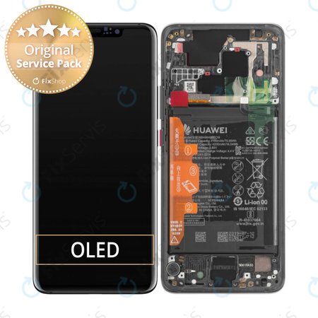 Huawei Mate 20 Pro - LCD Displej + Dotykové Sklo + Rám + Batéria (Black) - 02352FRL Genuine Service Pack