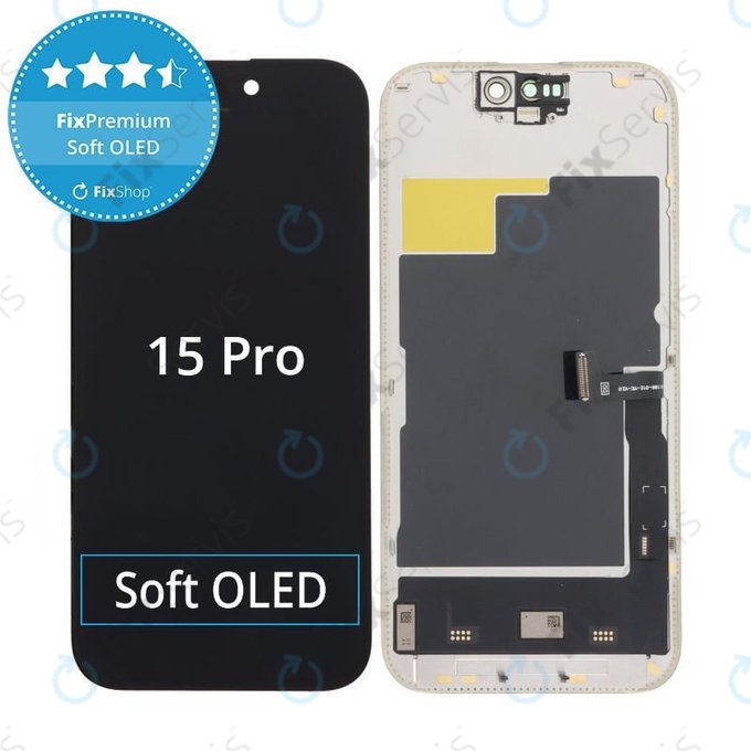 Displej Soft OLED pre iPhone 15 Pro - Dotykové sklo + Rám, DIAGNOSTIC