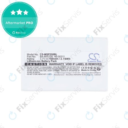 Batéria pre Cipherlab 8300-L, Metrologic MK5502, 750mAh, Li-Ion, 3.7V, BA-80S700, HQ